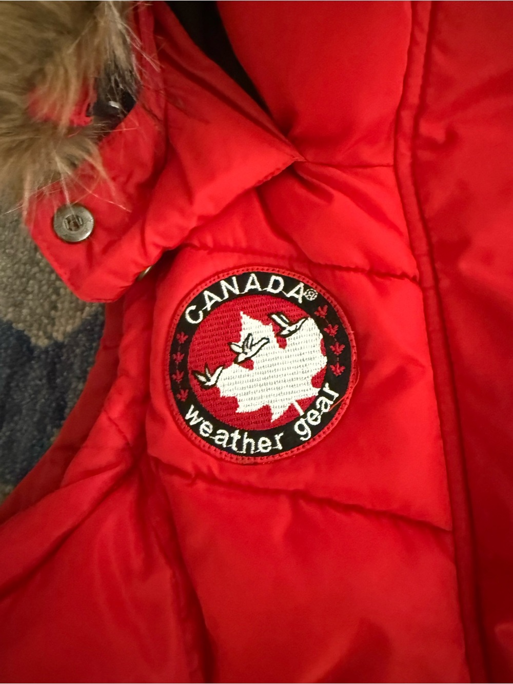 Canada Weather Gear Red Fur Puffer Vest Small - Picture 2 of 5